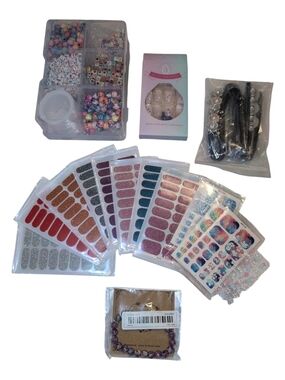 Bead Kit & Nail Art Sticker - Multicolor Nail Wraps and Accessories